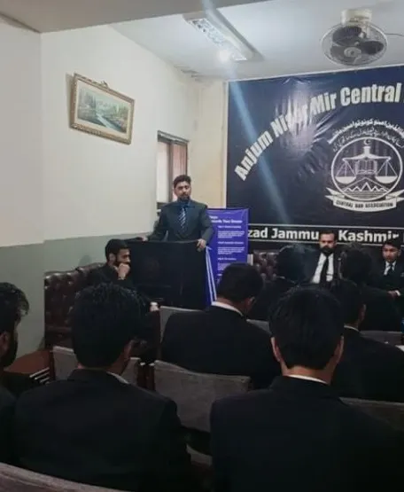 Guest lecture for young lawyers at the Central Bar Association, Muzaffarabad